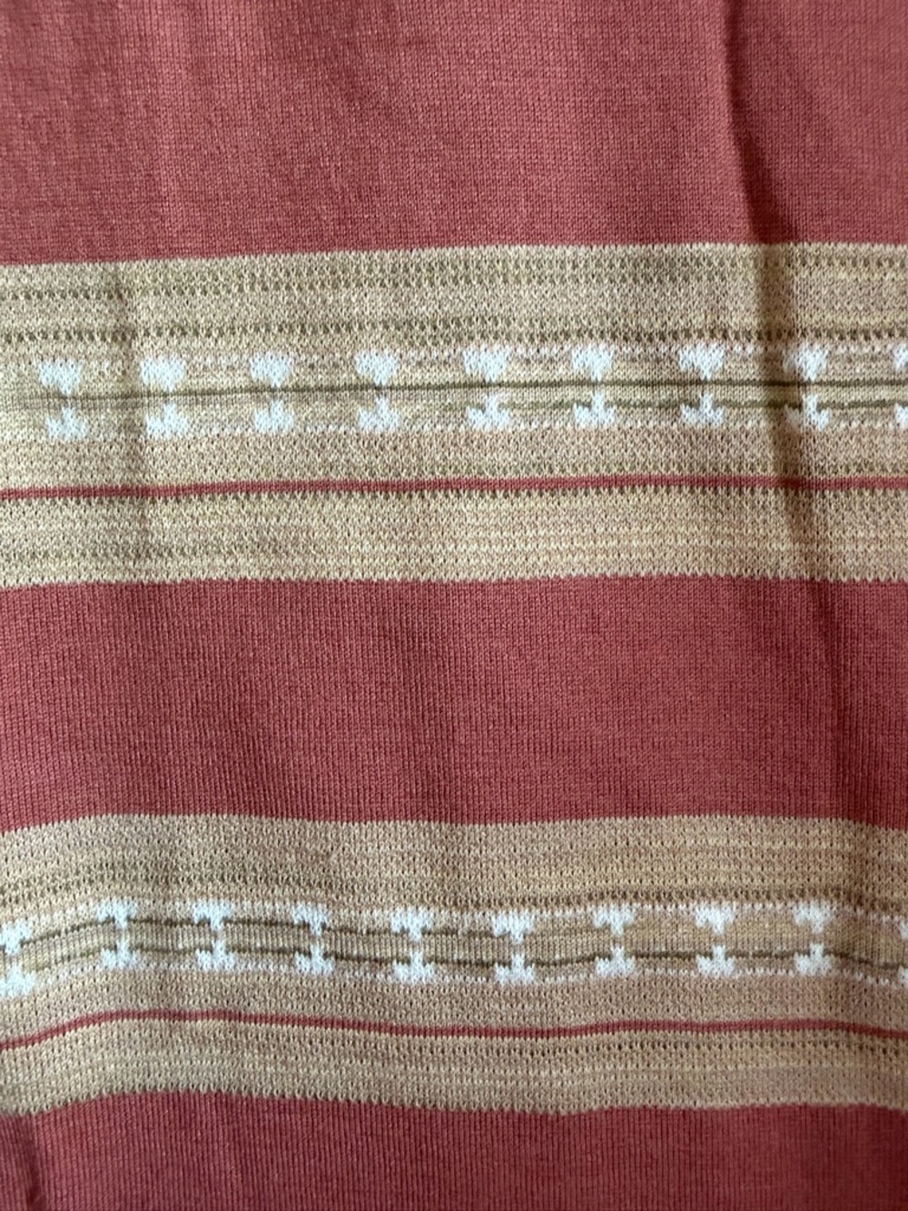 Greg Norman Striped Polo in Rust and Beige - Picture 5 of 5